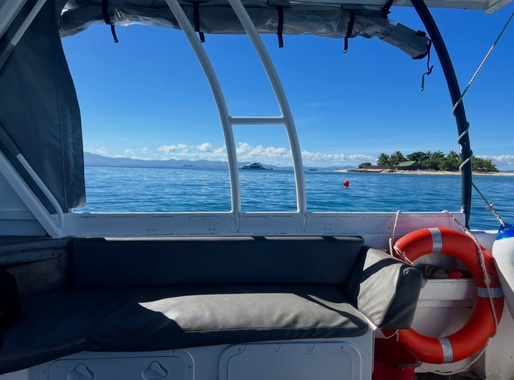 Ocean view from an overwater bungalow